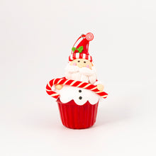 Load image into Gallery viewer, Handmade Peppermint Santa Cupcake Tree Ornament
