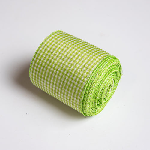 Mint Green Checked Ribbon Roll