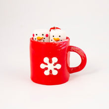 Load image into Gallery viewer, Handmade Red Cocoa Mug Tree Ornament
