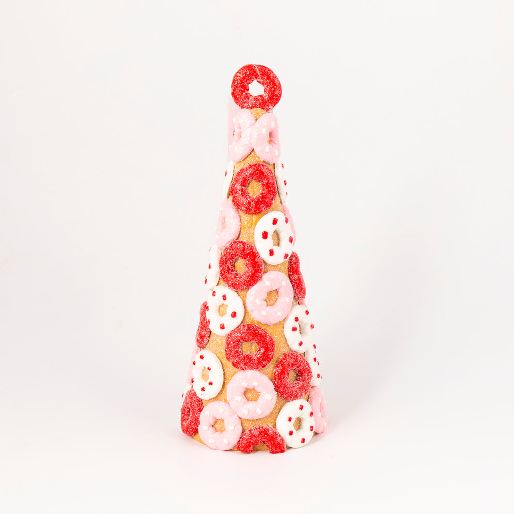 Handmade Large Red, White and Pink Donuts Tree