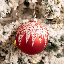 Load image into Gallery viewer, 10cm Red and White Handmade Bauble
