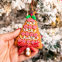 Load image into Gallery viewer, Gingerbread Candy Cane Tree Ornament
