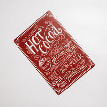 Load image into Gallery viewer, Hot Cocoa Red Metal Sign
