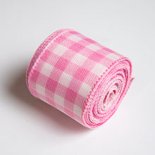 Load image into Gallery viewer, Pink Checked Ribbon Roll
