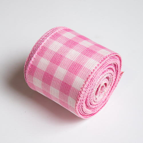 Pink Checked Ribbon Roll