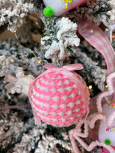 Load image into Gallery viewer, Pink and white Bauble
