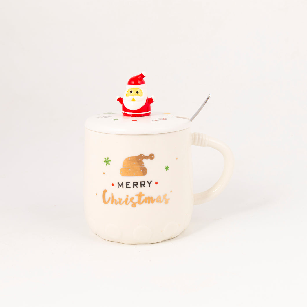 “Merry Christmas” white ceramic mug set