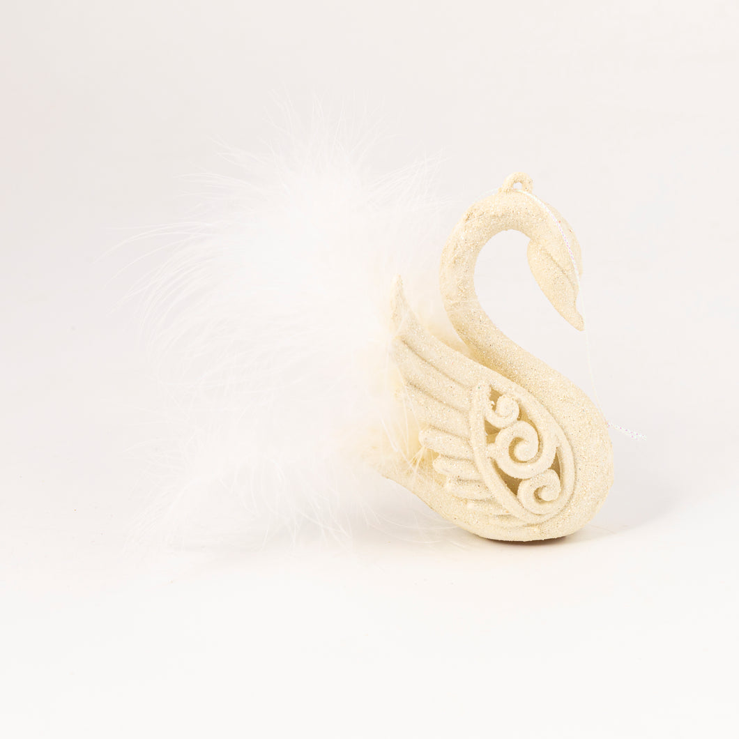 Feather swan ornament - Set of 2