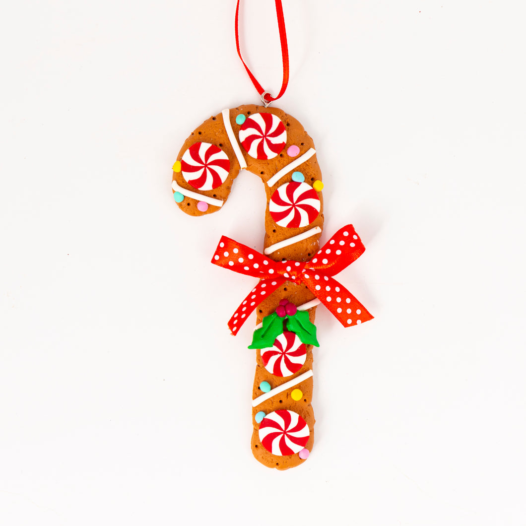 Gingerbread Candy Cane Tree Ornament