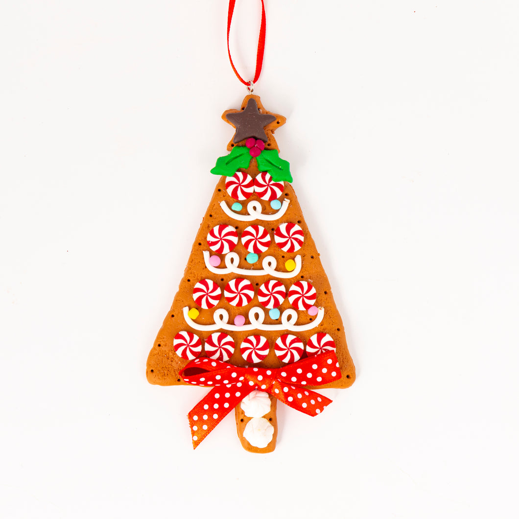 Gingerbread Candy Cane Tree Ornament