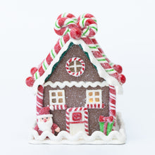 Load image into Gallery viewer, Pre-lit gingerbread house with Santa Claus
