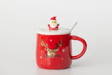 Load image into Gallery viewer, “Merry Christmas&quot; red ceramic mug set
