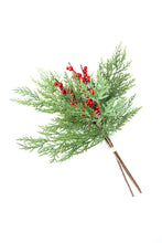 Load image into Gallery viewer, Green Pine and Red Berries Pick
