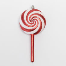 Load image into Gallery viewer, Peppermint shatterproof lollipop ornaments
