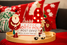 Load image into Gallery viewer, “North Pole Post Office” white metal sign
