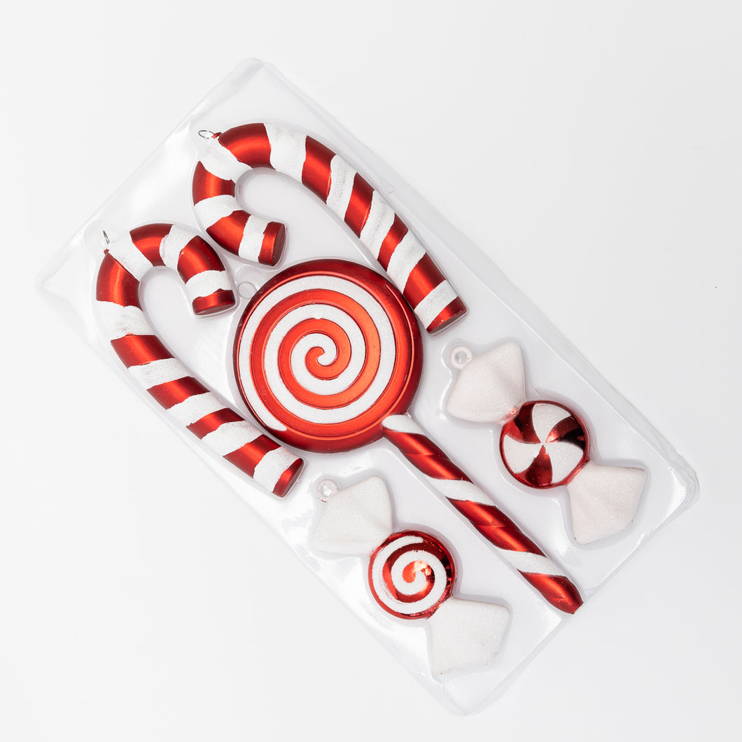 Peppermint shatterproof ornament - Set of 5