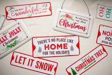 Load image into Gallery viewer, “Let it Snow” red and white metal sign
