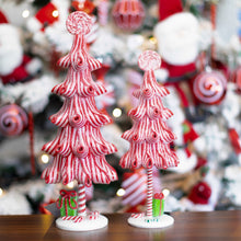 Load image into Gallery viewer, Medium Peppermint Red and White Tree
