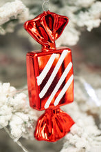 Load image into Gallery viewer, Set of 4 red shatterproof candy ornaments
