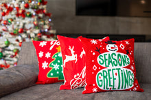 Load image into Gallery viewer, “Merry Christmas” red pillow cover
