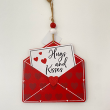 Load image into Gallery viewer, &quot;Hugs and Kisses&quot; Wood Envelope Vintage Sign
