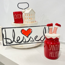 Load image into Gallery viewer, &quot;Santa&#39;s Helper&quot; Rae Dunn by Magenta Red Ceramic Canister
