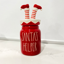 Load image into Gallery viewer, &quot;Santa&#39;s Helper&quot; Rae Dunn by Magenta Red Ceramic Canister
