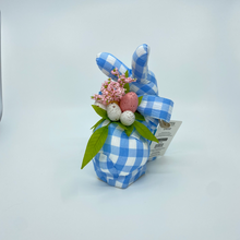 Load image into Gallery viewer, Gingham Blue Foam Easter Bunny
